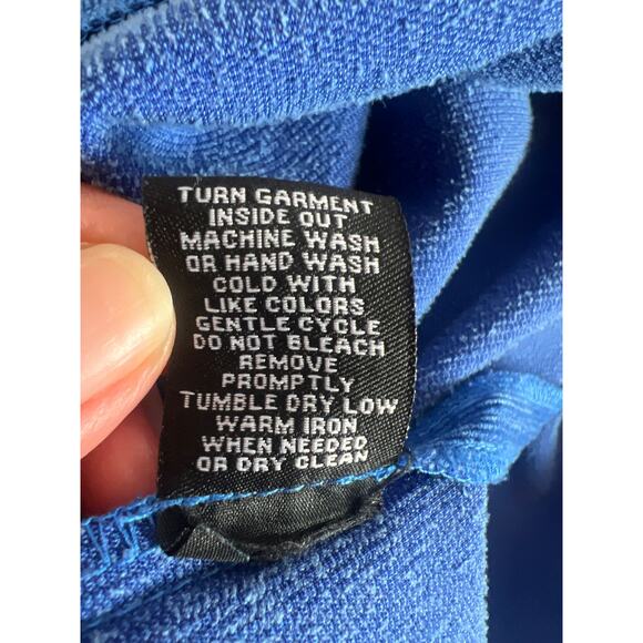 Sharagano Blue Corduroy Short Cap Sleeve Mini Shift Dress Women's Size 8 - Picture 8 of 12